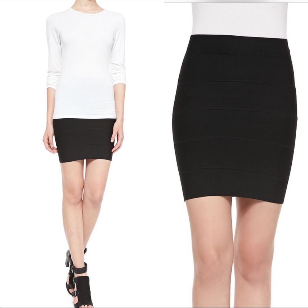 Black BCBGMaxazaria Simone Bandage Skirt